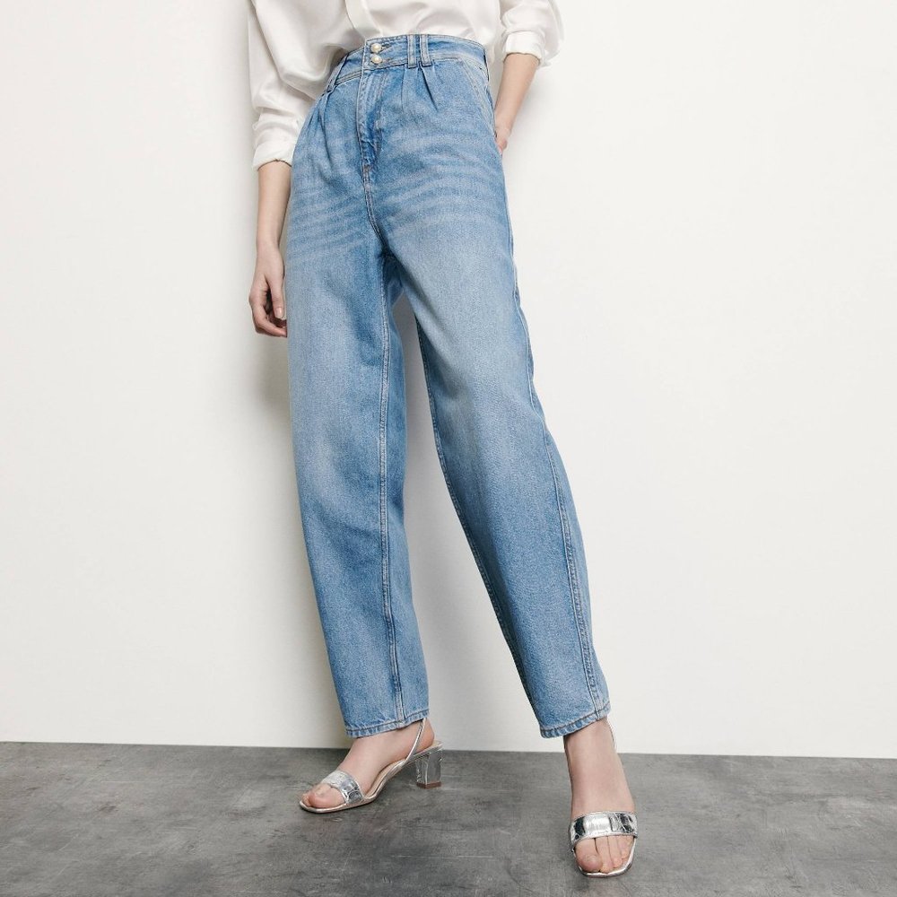 Sandro Pearline Straight Jeans in Blue Jean